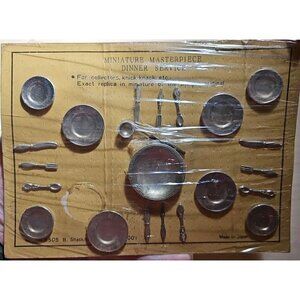 Vintage Japan Metal Shackman Miniature Masterpiece Dinner Service 22 Pieces